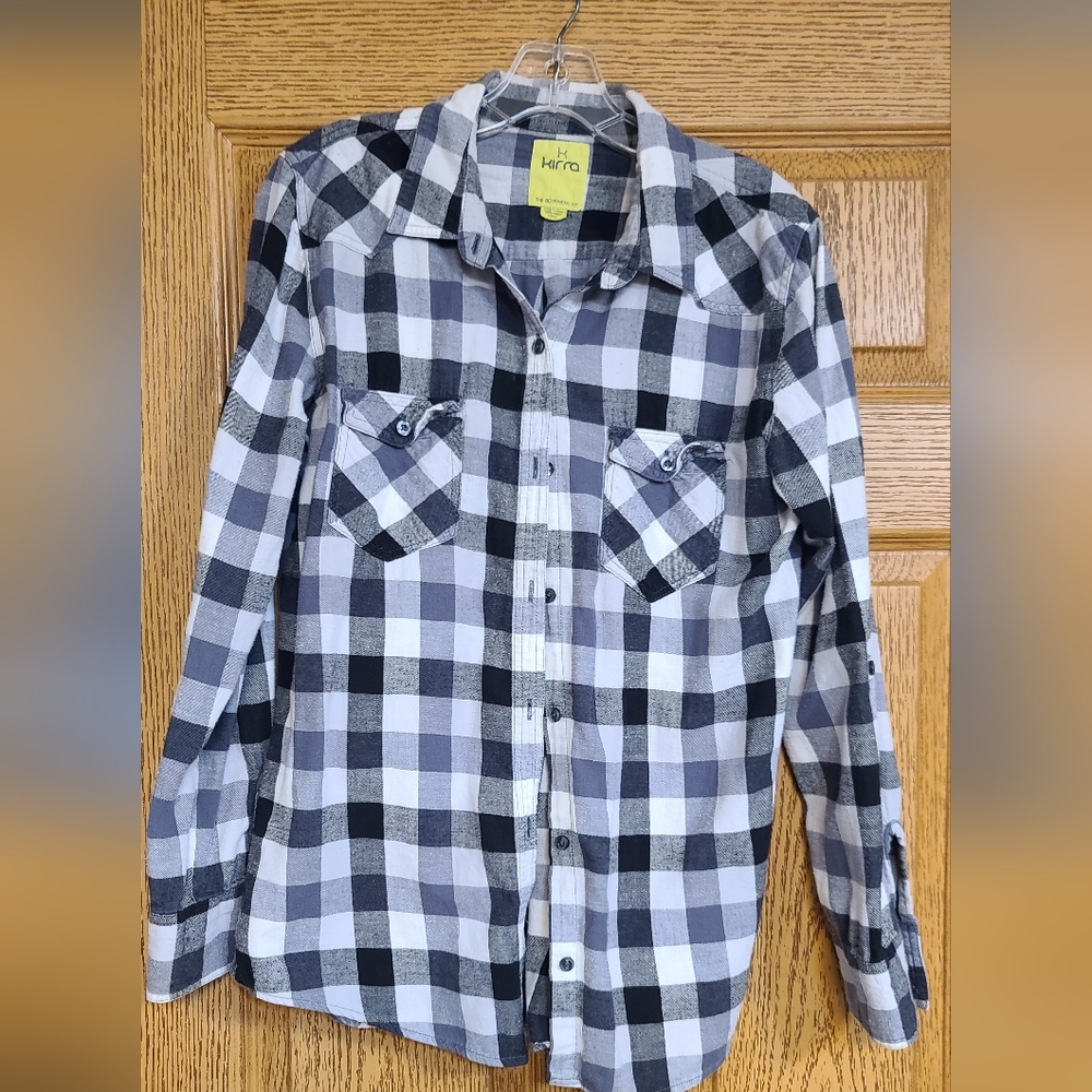 Black and White Flannel Shirt
